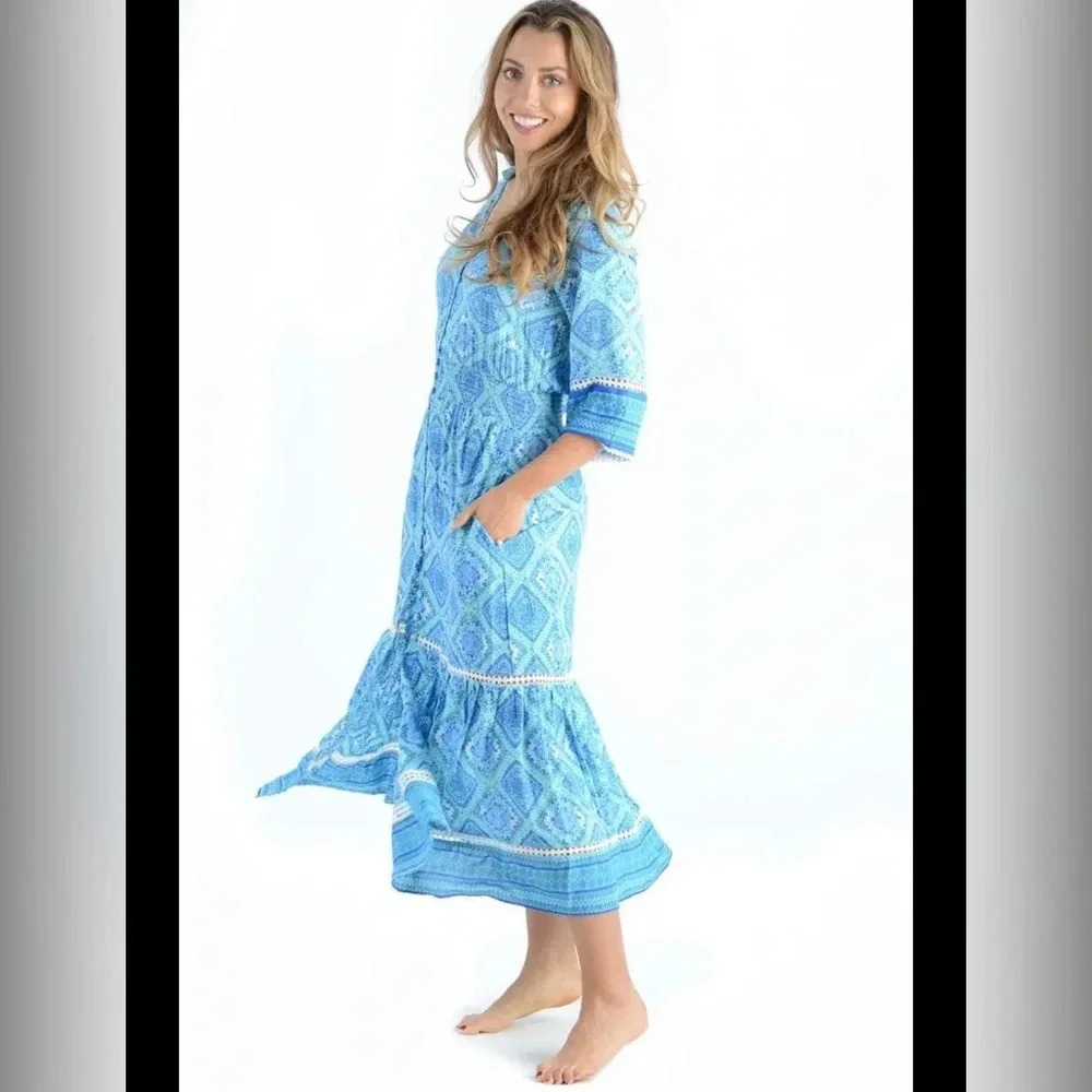 WALKER & WADE Tory Dress / Aqua Diamond M